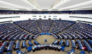 Eiropas Parlamenta sēžu zāle Strasbūrā